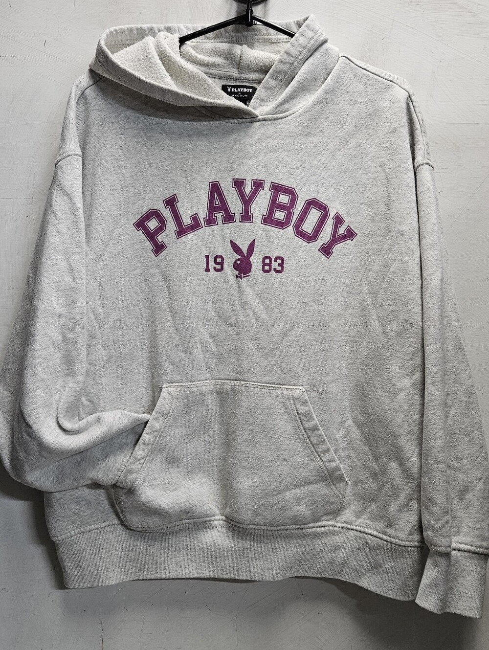 PLAYBOY 1983 PacSun Womens Small Heather Grey Hoodie Sweatshirt